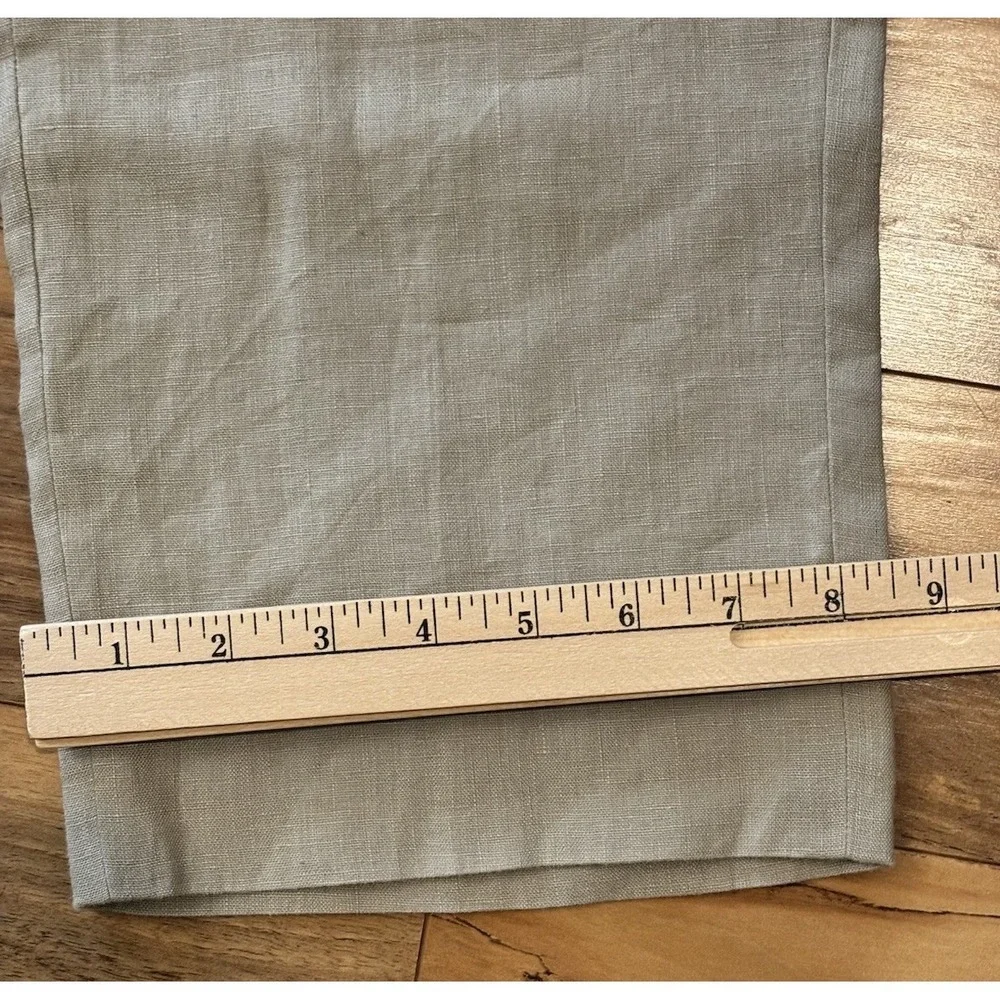 Calvin‎ Klein Mens 33x29 (Actual) Beige Linen Dress Slim Pants Flat Front